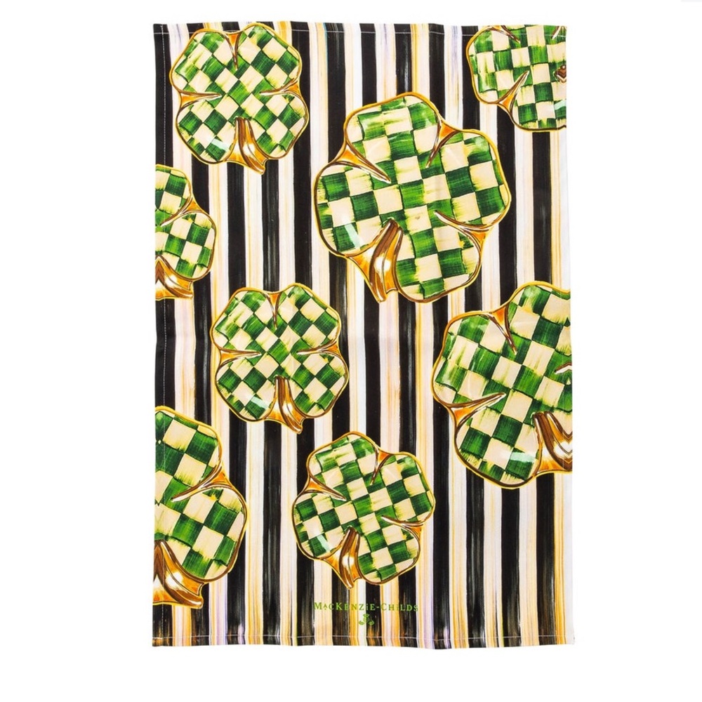 Mackenzie Childs Dancing Clovers Dish Towel